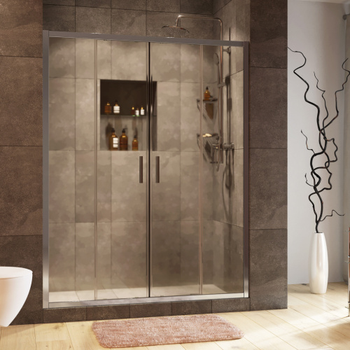 Душевая дверь Wasserkraft Lippe 45S 45S08 150х190 стекло прозрачное профиль хром глянцевый - фото 2