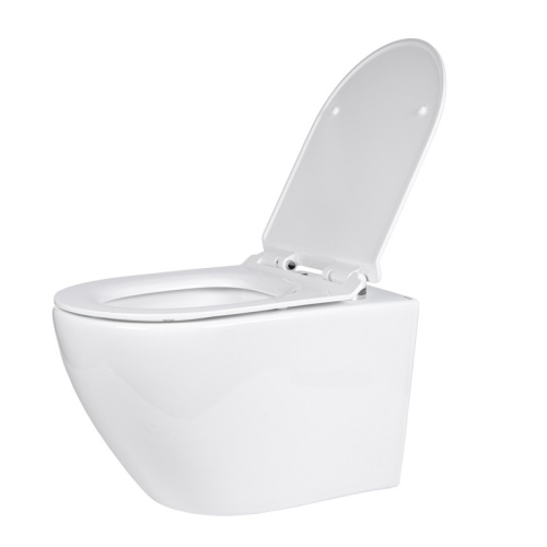 Унитаз подвесной Bond Oval F12-10 белый с сиденьем микролифт безободковый смыв торнадо - фото 5