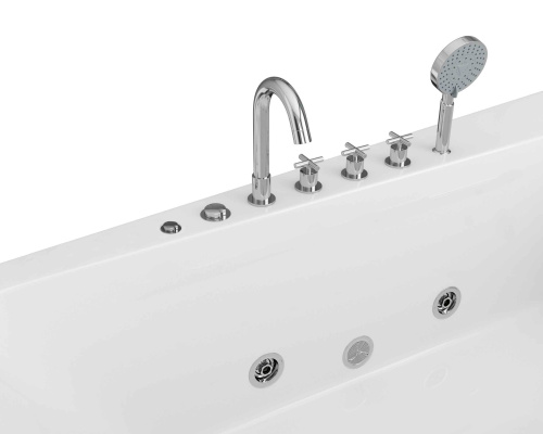 Ванна акриловая гидромассажная Grossman GR-17095-1R 170х95 пристенная асимметричная с ножками - фото 2