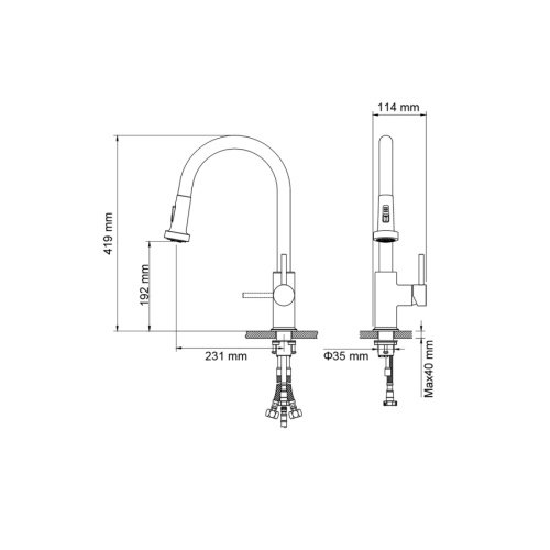 Смеситель Timo Saona 2316/03FL на мойку черный матовый - фото 2