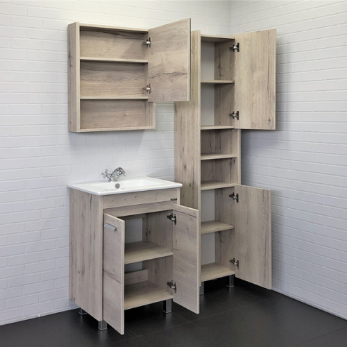 Шкаф-пенал Comforty Марио 00-00005976CF 40х30х190 напольный цвет дуб дымчатый - фото 5