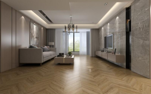 SPC ламинат Damy Floor CHEVRON DF04-Ch Лувр толщина 0.5 см 43 класс 600х127 - фото 2