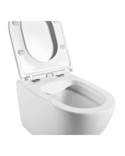 Унитаз подвесной Agger AT03100 белый с сиденьем микролифт каскадный смыв - фото 5