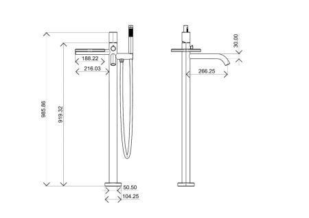 Смеситель Boheme Stick 129-BB.2 напольный черный