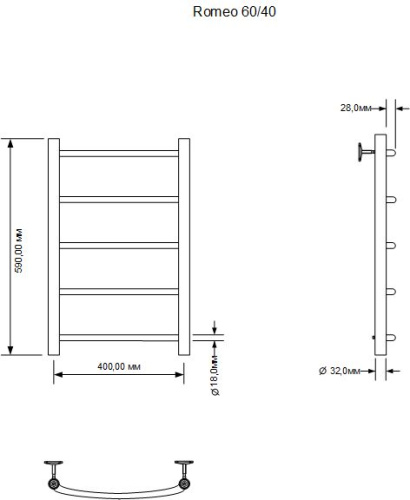 Полотенцесушитель Aquanet Romeo 00281985 46х60 электрический хром - фото 2