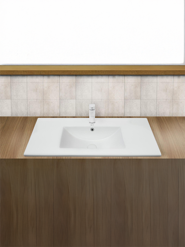 Раковина из санфаянса WeltWasser WW SK 40 см 10000005585 встраиваемая цвет белый глянцевый 1 отверстие под смеситель - фото 4