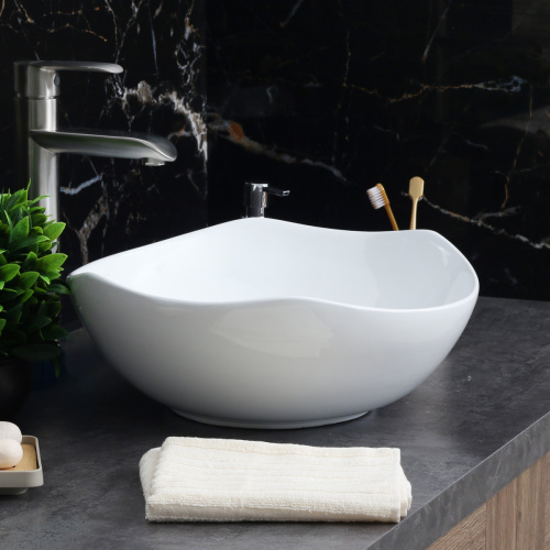 Раковина из сантехнического фарфора Melana 320329-805 41х38 накладная цвет белый без отверстий под смеситель - фото 5