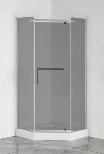 Душевой уголок Loranto CS-816S B 100 (GRAY) 100х100 стекло тонированное профиль сатин без поддона - фото 2