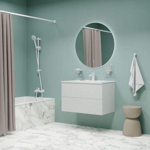 Смеситель для ванны и душа IDDIS Ray RAYWT02i02WA настенный белый матовый - фото 4