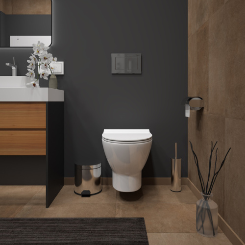 Унитаз подвесной Teymi Ritta T40809 белый с сиденьем микролифт безободковый каскадный смыв - фото 4