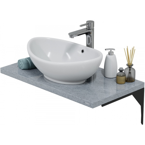 Столешница СанТа 900151 81х45 подвесная цвет серый гранит - фото 3