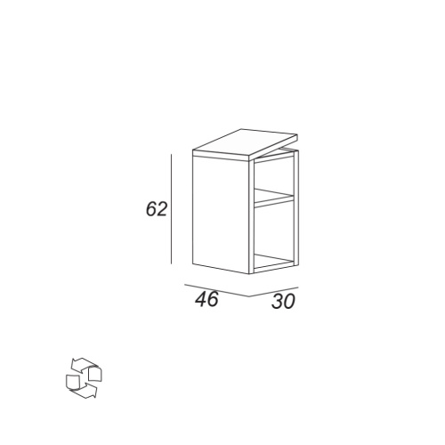 Шкаф Cezares URBAN 55166 30х46х62 подвесной - фото 4