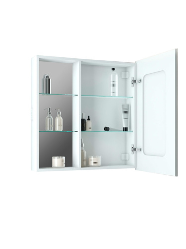 Зеркало-шкаф Континент Aperio МВК007 80х15х80 подвесной цвет белый - фото 4