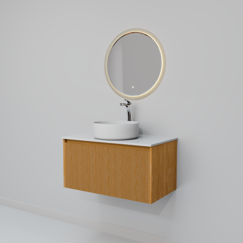 Тумба с раковиной+зеркало Art Decco Elizabeth (Элизабет) AEL08W11S3MF 80x45x40 подвесная цвет белый дуб - фото 5