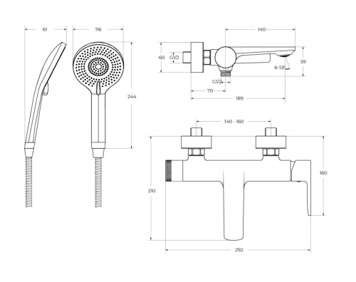 Смеситель Cezares LUX LUX-VD-01 настенный хром - фото 4