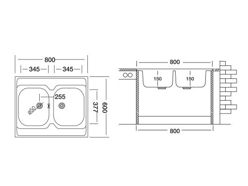 Кухонная мойка Ukinox Стандарт STM800.600 20--6C 3C- 60х80 цвет нержавеющая сталь поверхность матовая - фото 3