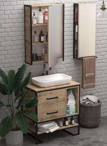 Тумба под раковину 1MarKa Grunge Loft Ц0000005442 80х50 цвет коричневый - фото 4
