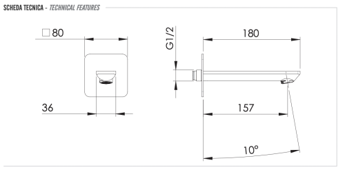 Излив Remer Energy 91EYXV настенный сталь - фото 2