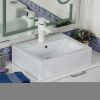 Раковина из сантехнического фарфора Melana 7033-805 50х40 накладная цвет белый 1 отверстие под смеситель