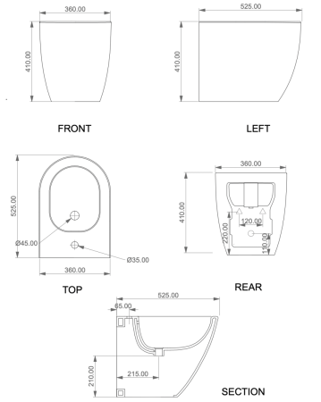 Биде напольное GSG Ceramic Design Like LKBI01000 цвет белый