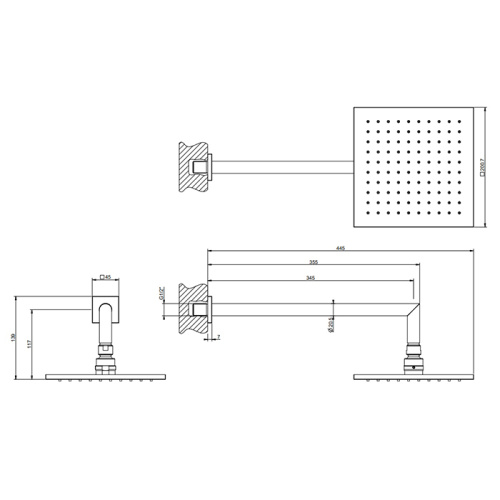 Верхний душ Gessi Emporio shower 47286#299 черный - фото 2