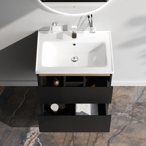 Тумба под раковину Am.Pm X-Joy M85AFHX0652BM 63х45х60 подвесная цвет черный - фото 3