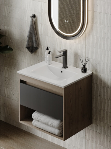 Раковина из сантехнического фарфора Teymi Ritta T51002 61х47 встраиваемая цвет белый 1 отверстие под смеситель - фото 3