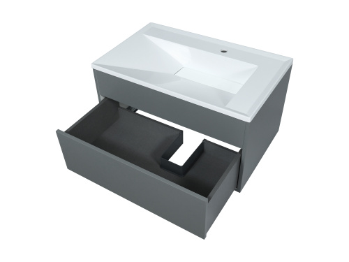 Тумба с раковиной Uperwood Lotus Premium 39340207462 80х50х44 цвет серый матовый - фото 3
