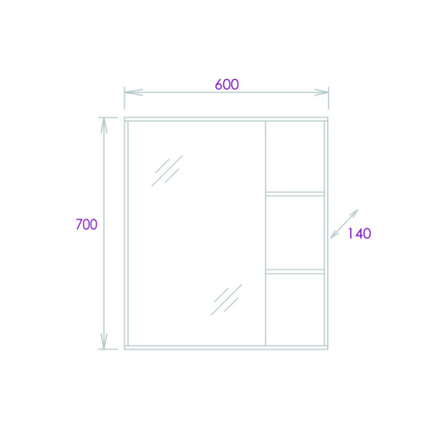 Зеркало-шкаф Onika Тимбер 206070 60х14х70 подвесной цвет коричневый - фото 3