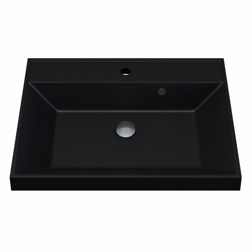 Раковина кварцевая Uperwood Classic Quartz 291030012 60х45 полувстраиваемая цвет черный - фото 4