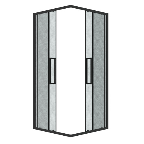 Душевой уголок Grossman Cosmo 300.K33.02.1010.21.02 100х100 стекло текстурное профиль черный матовый без поддона - фото 2