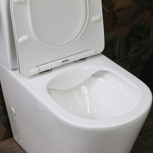 Унитаз напольный с бачком Melana MLN-310307 белый с сиденьем микролифт безободковый смыв торнадо - фото 4