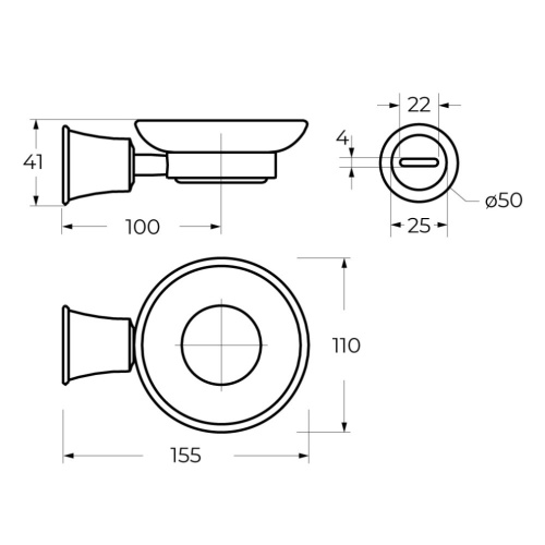 Мыльница CEZARES LIBERTY CZR-F-8987-BORO1 - фото 2