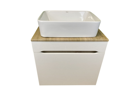 Тумба с раковиной Sintesi STL.W7018_SIN-LVB-APP-401 60х55х50 подвесная цвет белый - фото 4