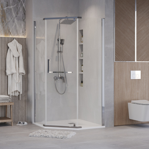 Душевой уголок Grossman Pragma 302.K33.03.1010.10.00 100х100 стекло прозрачное профиль хром глянцевый без поддона - фото 3