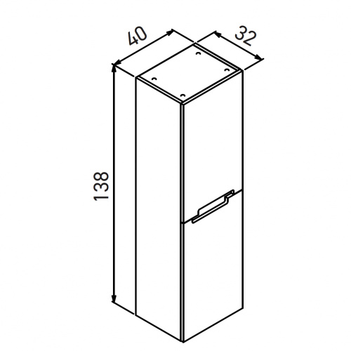 Шкаф-пенал Orka Lodi 3007786 40х32х138 подвесной цвет белый/черный - фото 2