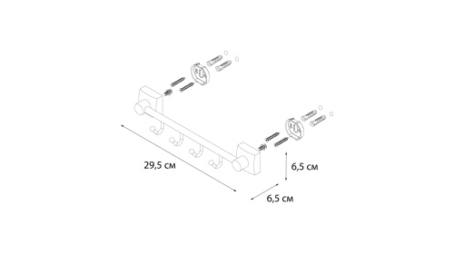 Крючок для ванной Fixsen Kvadro FX-61305B-4 - фото 3
