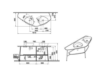 Консоль под раковину Vitra Plural 64043 160х70 напольная цвет коричневый