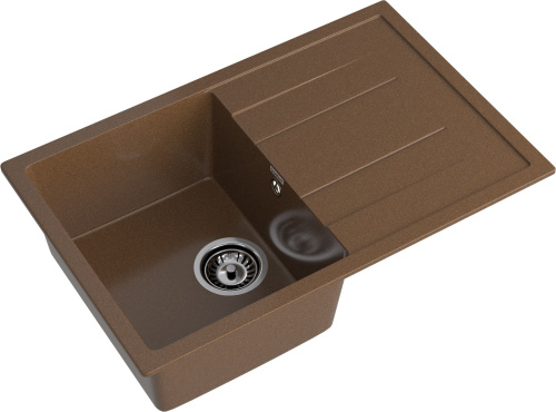 Кухонная мойка Granfest Quadro Q-780L терракот 77х50 цвет коричневый поверхность матовая - фото 2