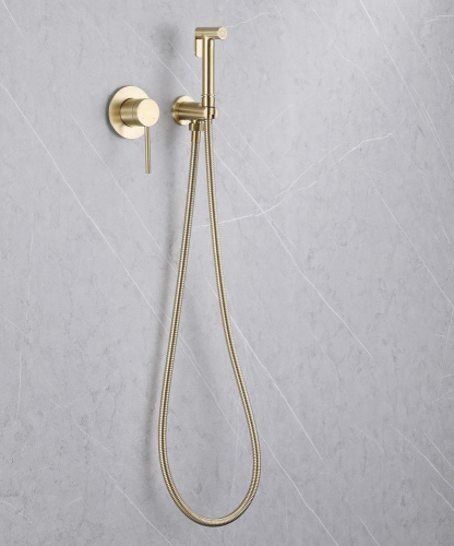 Гигиенический душ со смесителем ABBER Emotion AF8825G золото матовое - фото 3