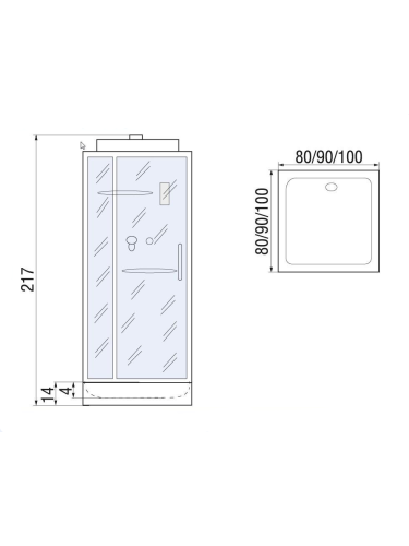 Душевая кабина River TANA 100 (10000003113) 100х100 квадратная с крышей ориентация универсальная - фото 2