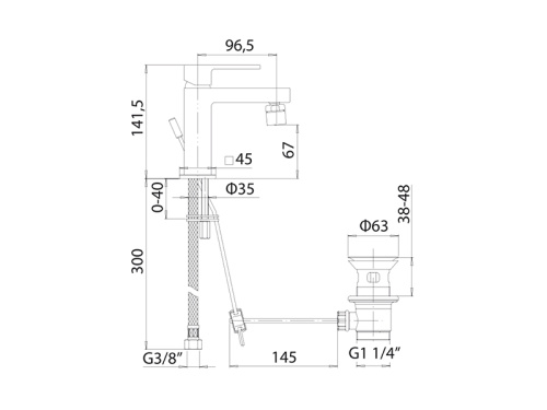 Смеситель Mamoli Feel 58410000D25K на биде черный матовый - фото 2