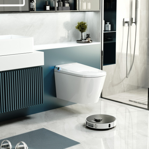 Унитаз-биде подвесной Abber Bequem AC1119S белый с сиденьем микролифт импульсный смыв - фото 3