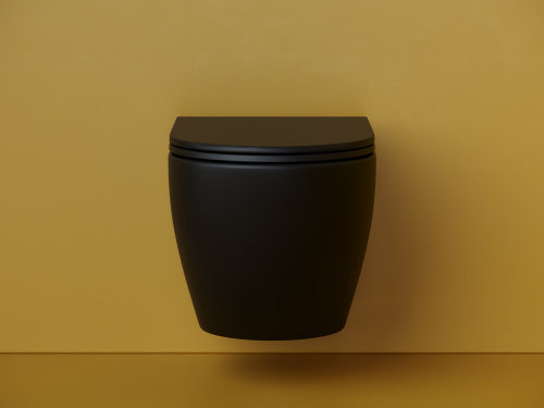 Унитаз подвесной Ceramica Nova METROPOL CN4002TMB черный матовый с сиденьем микролифт безободковый смыв торнадо - фото 3