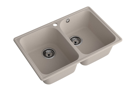 Кухонная мойка Granfest Quarz 15 песочный 74х48 цвет бежевый поверхность матовая - фото 2