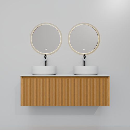 Тумба с раковиной+зеркало Art Decco Elizabeth (Элизабет) AEL12W11D3MF 120x45x40 подвесная цвет белый дуб - фото 4