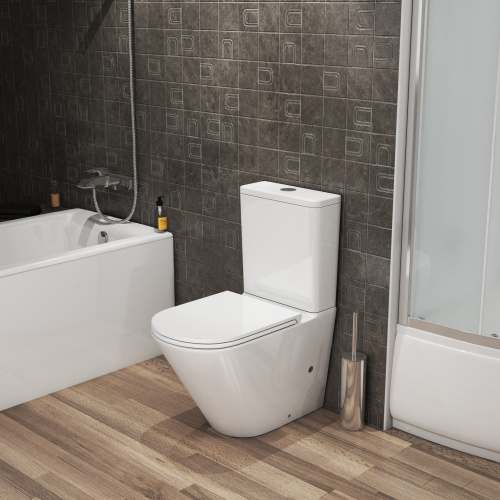 Унитаз напольный с бачком Grossman Санфаянс GR-4449S белый глянцевый с сиденьем безободковый каскадный смыв - фото 5