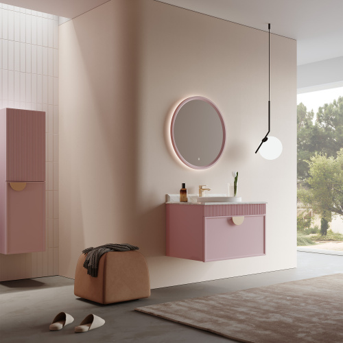 Тумба с раковиной Orka Molino 5004612 82х55х53 цвет розовый матовый - фото 3