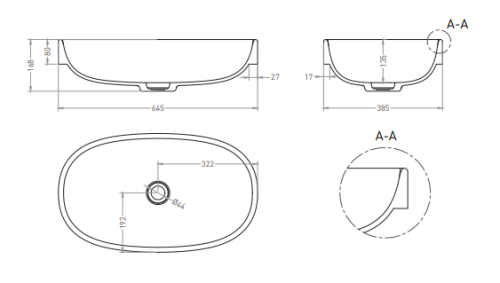 Раковина из искусственного камня Salini GRECA 1803201MF 65х39 полувстраиваемая цвет мультиколор - фото 4