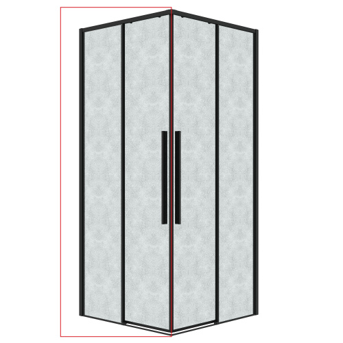 Душевая дверь Grossman Galaxy 1/2.K33.01.10.21.02 100х195 стекло текстурное профиль черный матовый